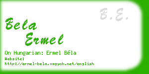 bela ermel business card